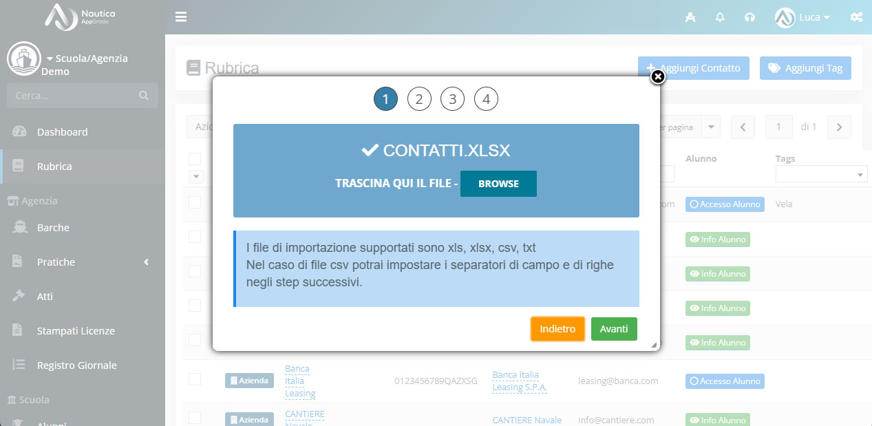 Contatti - Importazione